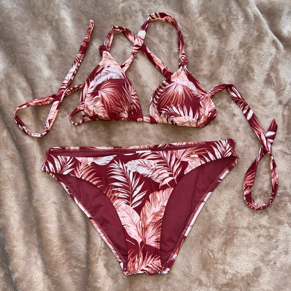 Xhilaration Tropical Print Bikini Set - Size Medium